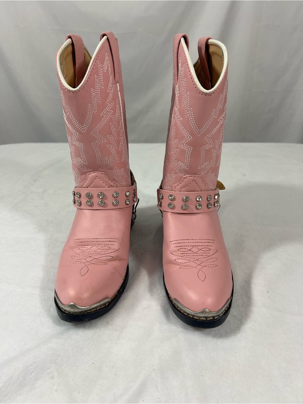 Girls Durango Pink Studded Harness Western Boots